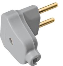 Plugue angular 2P 10A 250V~ cor cinza