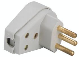 Plugue angular 2P+T 20A 250V~ cor cinza