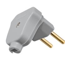 Plugue Angular Cinza 2P de 10 Ampères e 250 Volts - 57401106 - TRAMONTINA Plugue Angular Cinza 2P de 10 Ampères e 250 Volts - 57401106 - TRAMONTINA