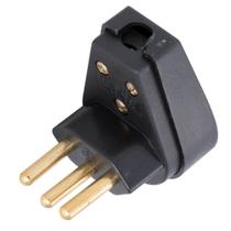 Plugue Angular Preto 2P de 10 Ampères e 250 Volts - TRAMONTINA Plugue Angular Preto 2P de 10 Ampères e 250 Volts - TRAMONTINA