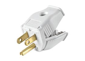 Plugue de alimentação Leviton 3W101-WH branco 125V 15A Pacote com 1