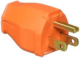 Plugue de aterramento laranja Leviton 3W101-OR de 2 pólos e 3 fios Plugue de aterramento laranja Leviton 3W101-OR de 2 pólos e 3 fios