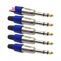 Plugue De Microfone Para Amplificador De Guitarra De 1/4 De Polegada, 5 Peças, Jack Mono Estéreo De Plugue De Microfone Para Amplificador De Guitarra De 1/4 De Polegada, 5 Peças, Jack Mono Estéreo De