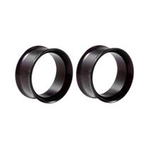 Plugue De Orelha Em Acrílico Preto Com Coração Vazado, Expansor De Orelha Duplo Flare Tipo Sela