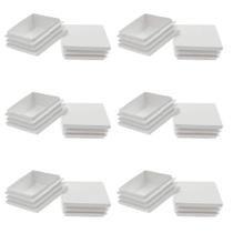 Plugue de plástico branco quadrado para tubos quadrados de 50 mm (pacote com 12) Plugue de plástico branco quadrado para tubos quadrados de 50 mm (pacote com 12)