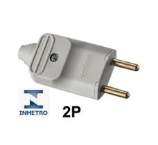 Plugue de tomada 20A Macho 2 Pinos 180 - Cinza