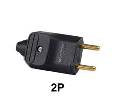 Plugue de tomada 20A Macho 2 Pinos Reto - Preto Plugue de tomada 20A Macho 2 Pinos Reto - Preto