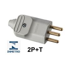 Plugue de tomada 20A Macho 3 Pinos 180 - Cinza