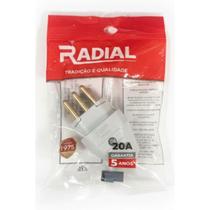 Plugue de Tomada Macho 2 Pontas T Cinza Radial 20a Plugue de Tomada Macho 2 Pontas T Cinza Radial 20a