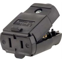 Plugue elétrico Leviton 102-EP 15 Amp 125V 2P 2W Preto