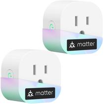 Plugue elétrico Meross Matter Smart Plug Mini, pacote com 2 unidades Wi-Fi Plugue elétrico Meross Matter Smart Plug Mini, pacote com 2 unidades Wi-Fi