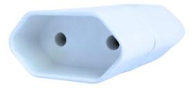 Plugue Fêmea 10a 2p Adaptador De Tomada Branco