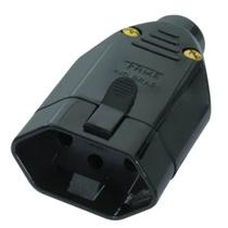 Plugue Femea 2 Pinos Fame 20A Preto