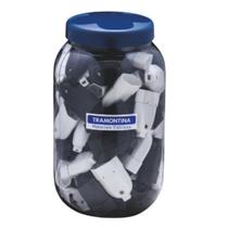 Plugue Femea 2P Preto/Branco Em Pote c/66 Tramontina Plugue Femea 2P Preto/Branco Em Pote c/66 Tramontina