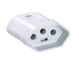 Plugue Fêmea 2p+t 10a 250v Branco - Tramontina Plugue Fêmea 2p+t 10a 250v Branco - Tramontina