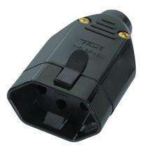 Plugue Fêmea 2P+T 10A Preto - 2146 - FAME Plugue Fêmea 2P+T 10A Preto - 2146 - FAME