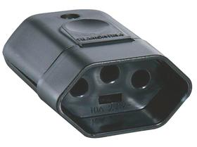 Plugue Fêmea 2P+T 250 V 10 A Tramontina Preto