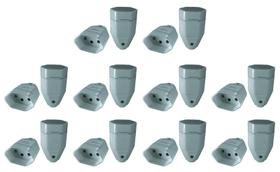Plugue Fêmea Cinza 20a 3 Pólos Radial Kit com 10 pç Plugue Fêmea Cinza 20a 3 Pólos Radial Kit com 10 pç