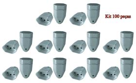 Plugue Fêmea Cinza 20a 3 Pólos Radial Kit com 100 pç