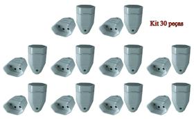 Plugue Fêmea Cinza 20a 3 Pólos Radial Kit com 30 pç