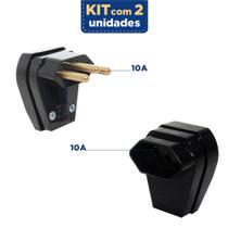 Plugue Fêmea + Macho 10A 2P T com Prensa 10962 Pezzi Plugue Fêmea + Macho 10A 2P T com Prensa 10962 Pezzi