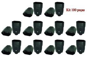 Plugue Fêmea Preta 10a 2 Pólos Radial Kit com 100 pç Plugue Fêmea Preta 10a 2 Pólos Radial Kit com 100 pç