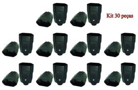Plugue Fêmea Preta 10a 2 Pólos Radial Kit com 30 pç