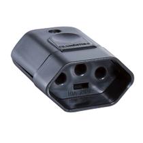 Plugue Fêmea Preto 2P+T de 20 Ampères e 250 Volts - 57403155 - TRAMONTINA