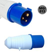 Plugue Industrial Sobrepor 2p+t De 16a Modelo Mgi 013 Azul