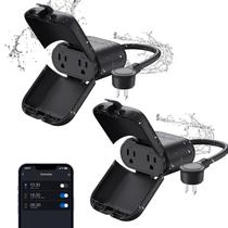 Plugue inteligente externo ELEGRP PQR20 à prova d'água IP66, 2 soquetes, pacote com 2