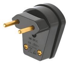 Plugue Macho 2 Pinos Fame 10A Grande Lateral 90 Preto Plugue Macho 2 Pinos Fame 10A Grande Lateral 90 Preto