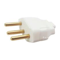Plugue Macho 2P+T 10A Alumbra - Branco Plugue Macho 2P+T 10A Alumbra - Branco