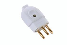 Plugue Macho 2P+T 250 V 10 A Tramontina Branco