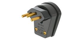 Plugue Macho 3 Pinos Fame 10A Grande Lateral 90 Preto