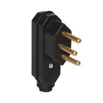 Plugue Macho 90º 2p+t 10a 250v Vertical Preto MarGirius