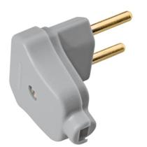Plugue Macho Angular Tomada 2P 10A 250V Cinza TRAMONTINA