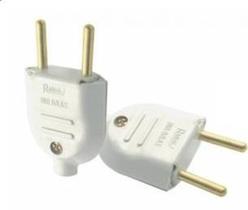 Plugue Macho Branco 10a 2 Pinos Maciços Radial 1501.136