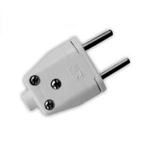 Plugue macho chato branco-2p-10a-mec tronic