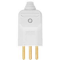 Plugue Macho Com Prensa Cabo 3 Pinos 10A Margirius Branco