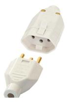 Plugue Macho e Femea 3 Pinos 10A Fame Cinza