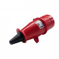 Plugue macho industrial 2p+t 16a 380v vermelho n3079 steck