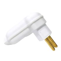 Plugue Macho Prensa Cabo 2P+T 10A 90º Branco MarGirius PLD10-3