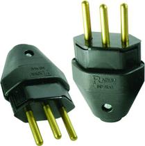 Plugue Macho Preto 10a 2P+T Maciço Radial 1501.121 Plugue Macho Preto 10a 2P+T Maciço Radial 1501.121