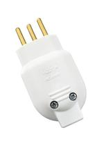 Plugue Macho Reforçado 2P + Terra 10A - Branco (Kit 05 unid)