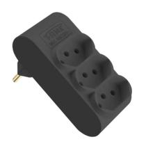 Plugue Multiplicador Fame 3 Tomadas 2p+t 10a Preto