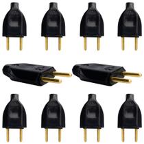 Plugue Pino Macho 2p 10A Oco Com Inmetro Preto Plugue Pino Macho 2p 10A Oco Com Inmetro Preto