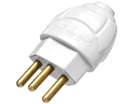 Plugue Pino Macho 2p+t 20A Branco Nbr Com Inmetro Plugue Pino Macho 2p+t 20A Branco Nbr Com Inmetro