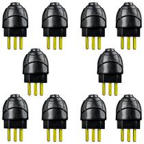 Plugue Pino Macho Modelo 2p+t 20A Preto Nbr Com Inmetro