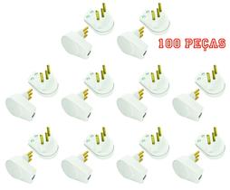 Plugue Prensa Cabo Branco 20a 3 Pinos Maciços Radial c/ 100