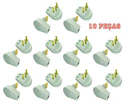 Plugue Prensa Cabo Cinza 20a 3 Pinos Maciços Radial c/ 10